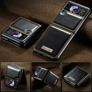 Кожаный чехол для телефона Samsung Flip4 5g Zflip4, чехол для Samsung Galaxy Z Flip4 5g Flip4 Flip 3 Flip3, противоударный защитный чехол for Samsung z Flip 3 коричневый