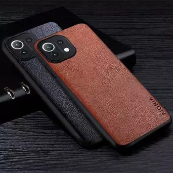 Кожаный чехол для Xiaomi Mi 11 Lite 11T Pro Lite 5G NE Ultra Premium Ретро чехол с узором личи для xiaomi 11 lite pro ultra чехол Mi 11 Lite кофейный