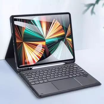 Кожаный чехол DUX DUCIS с Bluetooth-клавиатурой, тачпадом и функцией Smart Sleep для iPad Pro 12,9 2020/2021/2022 For iPad Pro 12.9 2020/2021/2022 чёрный