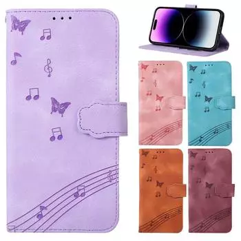 Кожаный чехол I Phone 14 для Iphone 14 13 12 11 Pro Max 6 7 8 Plus 13 Mini X Xs Xr Se чехол 3d откидная крышка с тиснением бабочки iPhone 11 небесно-голубой