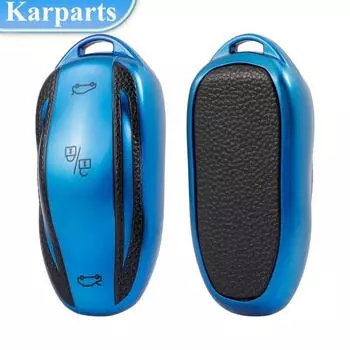 Кожаный чехол из ТПУ для смарт-ключа автомобиля, брелок для Tesla Model X Model S Model 3 Model Y, чехол для ключей, держатель для сумки, протектор, аксессуары Model X красный