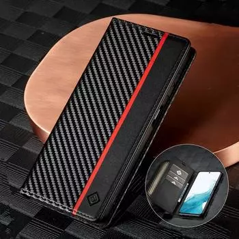 Кожаный чехол из углеродного волокна для Samsung Galaxy S23 FE S22 Ultra S21 + A14 A24 A34 A54 A13 A23 A33 A53 A52 A12 A32 A22, раскладной кошелек Galaxy A13 (5G 4G)