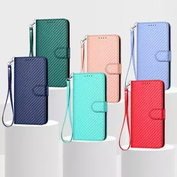 Кожаный чехол из углеродного волокна для Sony Xperia 20 Business, откидная крышка-бумажник Sony Xperia XZ1 XZ2 XZ3 XZ5 ACE3 Xperia 10V Sony Xperia 20/Xperia 8 чёрный