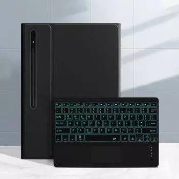 Кожаный чехол-клавиатура Bluetooth для планшетов Samsung Tab S10 Ultra 14.6 и S9FEplus A9+ Samsung Tab A9 - 8.7 inches - 2023 model чёрный