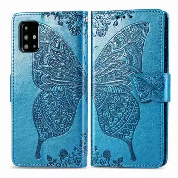 Кожаный чехол-книжка-бумажник для Samsung Galaxy S8 S9 S10 S20 Plus A51 A71 A50 A30 с модным узором бабочки Samsung Galaxy J8 2018 чёрный