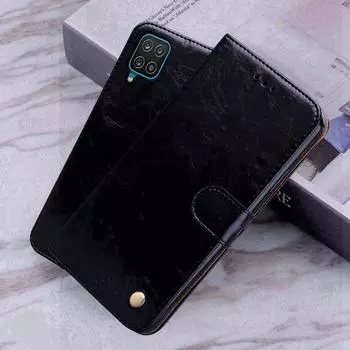 Кожаный чехол-кошелек для Samsung Galaxy A06 A54 A53 A33 A13 M34 5G A34 A16 S23 S22 S21 S20 A15 A25 A14 A32 A52 M35 A24 A35 A55 S24 Силиконовый чехол Galaxy A9 2018 чёрный