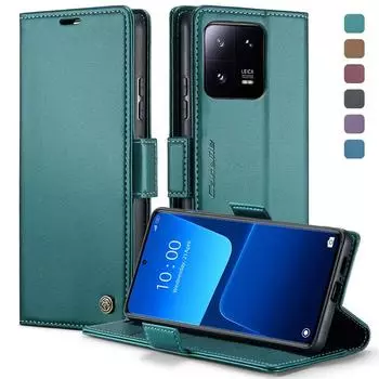 Кожаный чехол-книжка CaseMe для RedMi Note 12 Pro Plus 12S 11 11S 10 10S 9 9S XiaoMi 12T 11T 10T 12 13 Lite POCO X5 F5 Магнитный чехол-кошелек для карт XiaoMi 10T коричневый