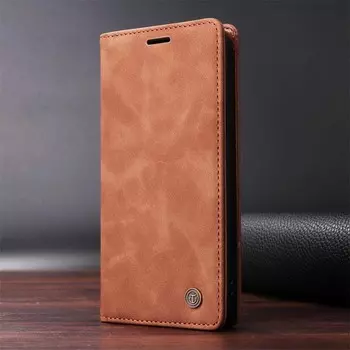 Кожаный чехол-книжка для Samsung Galaxy S25 S24 FE S23 S22 S21 S20 S10 Plus, чехол-кошелек для телефона, книжная обложка, Coque Funda Galaxy S10 Plus коричневый