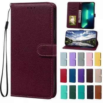 Кожаный чехол-книжка-кошелек для Xiaomi Redmi Note 12 Pro + 12 Pro Speed 12 Turbo 12R 12S, мягкая задняя крышка с держателем для карт Redmi Note 12 Pro+ чёрный