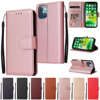 Кожаный чехол-книжка-кошелёк для Iphone Se 2022 13 Pro Max 12 Pro Max 11 Pro Max Se 2020 X Xs Xr Xs Max 8 7 Plus 6 6s Plus 5 5s Se iPhone 12 Mini коричневый