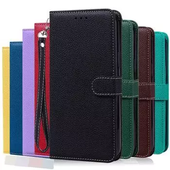 Кожаный чехол-книжка ярких цветов для iPhone 15 14 13 12 11 Pro Max X XR XS Max 7 8 15 Plus, роскошный модный чехол For iPhone 8 Plus чёрный