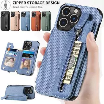 Кожаный чехол-книжка с магнитной кнопкой и слотом для карт для iPhone 15 14Plus 13 12 11 Pro Max XSMAX для Samsung S24 S23 S22 S21 S20Ultra Plus A15 A25 iPhone 6/6S чёрный