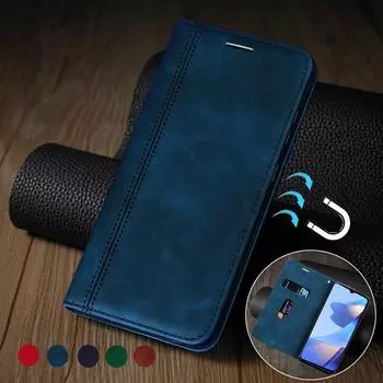 Кожаный чехол-книжка с откидным кошельком для OPPO Realme C35 C31 C21 C25 C25Y C17 C15 C11 A16 A15 Realme 7 8 9 Plus Pro GT Neo 2 2T 3T GT2 Pro A74 A54 4G Realme C21Y чёрный