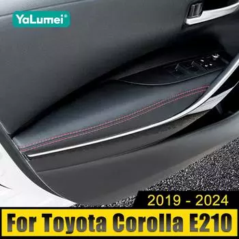 Кожаный чехол-кобура для подлокотника двери автомобиля, экологически чистые наклейки из микрофибры для Toyota Corolla E210 2019-2024 2024 2024 красный