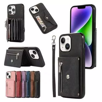 Кожаный чехол-кошелек для хранения монет с несколькими слотами для карт и органным дизайном для iPhone 11 12 13 14 15 Pro Max Samsung Galaxy S10 S20 S21 S22 S23 A51 A34 A24 A14 A72 Samsung A54 5G чёрный