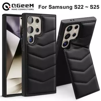 Кожаный чехол-кошелек для S22 S23 S24 S25 plus Ultra Cards Holder MagSafe Magnetic Charger Protective Cover Samsung S22 чёрный