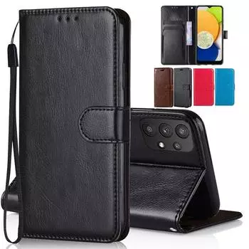 Кожаный чехол-кошелек для телефона Samsung Galaxy S22 Ultra S21 FE Plus A33 A53 A73 A23 A03 A13 A22 A22S A52S 5G 4G противоударный откидной чехол-кронштейн с подставкой Samsung Galaxy S21 Ultra чёрный