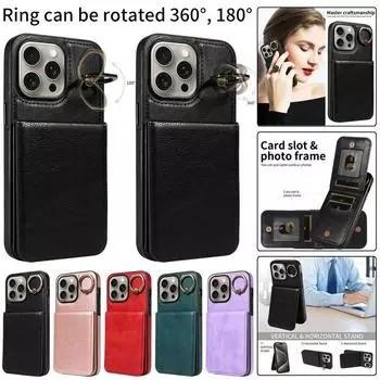 Кожаный чехол-кошелек-кошелек с кольцом для телефона для iPhone 15 Pro Max 14 Plus 13 Pro 12 11 для Samsung Galaxy S24 Ultra S23 S22 S21 FE A25 A15 A54 A34 A14, чехол iPhone 7 (iPhone 8) красный