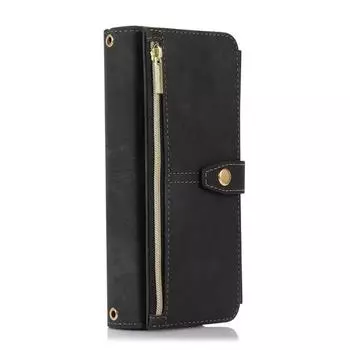 Кожаный чехол-кошелек на молнии с слотом для карточек для телефона Samsung Galaxy Z Fold 5 Fold 4 3, защита экрана с функцией подставки For Galaxy Z Fold 3