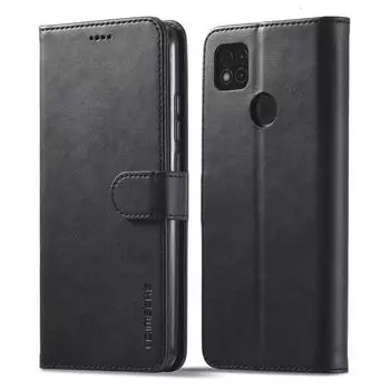 Кожаный чехол-кошелек Redmi 9C с откидной крышкой Redmi 9C, чехол для телефона Xiaomi Redmi 9 C, откидная крышка Redmi 9C чёрный