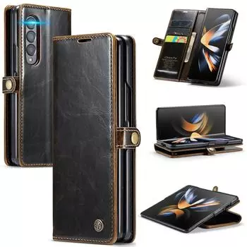 Кожаный чехол-кошелек с карманом для карт Z Fold4 для Samsung Galaxy Z Fold 4 Fold4 Fold3 Fold 3 5g, аксессуары для мобильных телефонов с подставкой for Samsung z fold 3 синий