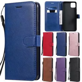 Кожаный чехол-кошелек с откидной магнитной крышкой и слотом для карт для Moto iPhone LG Sony VIVO OPPO A53 A52 A72 A92 Realme 7Pro C11 C15 C17 Sony Xperia 5 III чёрный