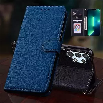 Кожаный чехол-кошелек с откидным слотом для карт для Samsung Galaxy A54 A14 A04S A53 S23 Ultra S21 S22 Plus Xiaomi Redmi Note 11 iPhone 14 13 12 11 Pro Обложка книги For Samsung Galaxy A04S красный