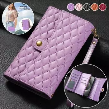 Кожаный чехол-кошелек с ремешком через плечо на молнии для телефона XiaoMi 13 12T 11 POCO X5 RedMi Note 12 Pro Plus 11S для Google Pixel 8 Pro 7A 7 6A 6 откидная крышка Pixel 6 чёрный