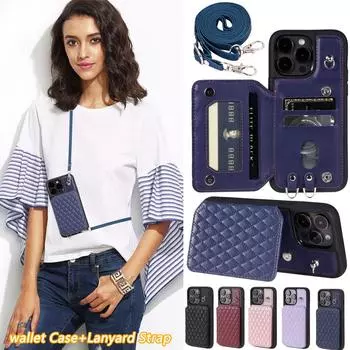 Кожаный чехол-кошелёк с отделением для карточек для iPhone 15 14 Plus 13 12 Pro Max 11 XR 8 7 Plus/Samsung S23 S22 S21 S20Ultra Plus S21 FE A14 A54 A53 iPhone 6/6S чёрный