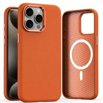 Кожаный чехол Magsafe для iPhone 15 14 13 12 Pro Max iPhone15promax, металлический силиконовый защитный чехол для камеры, чехол для телефона, чехол для Samsung S24 Ultra S23 Plus iPhone 14 Pro Max серый