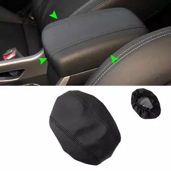 Кожаный чехол на центральный подлокотник для Kia Sportage 2011 2012 2013 2014 2015 2016, отделка подлокотника с центральным управлением автомобиля чёрный