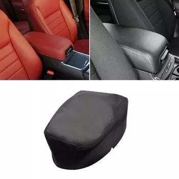 Кожаный чехол на центральный подлокотник для Dodge Charger 2011, 2012, 2013, 2014, 2015, 2016, 2017, 2018, отделка центрального подлокотника автомобиля чёрный