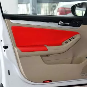 Кожаный чехол на дверной подлокотник из микрофибры для VW Jetta MK6 2015 2016, внутренняя крышка дверной панели автомобиля, наклейка, отделка для Jetta 2017 2018 4pcs Armrest Black