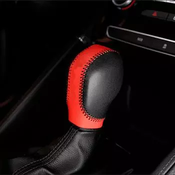 Кожаный чехол на ручку переключения передач для Renault Koleos Talisman Megane Captur Clio Scenic Kadjar Fluence для Samsung QM5 QM6 red красный