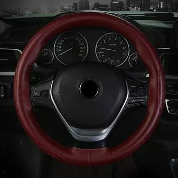 Кожанный чехол для руля чёрный