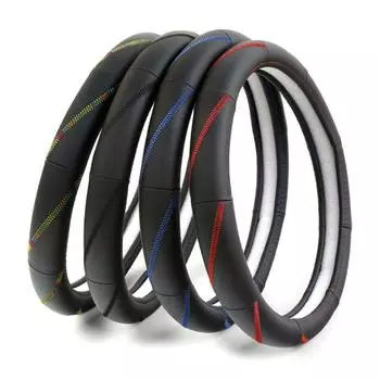 Кожаный чехол на руль автомобиля универсальный 15 защитный чехол нескользящий дышащий