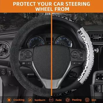 Кожаный чехол на руль из микрофибры, 15 дюймов, универсальный, подходит для GOLF IV (1J1) Для варианта GOLF IV(1J5)