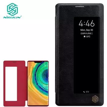 Кожаный чехол Nillkin для Huawei Mate 30 серии Qin, роскошные чехлы-раскладушки Huawei Mate 30 коричневый
