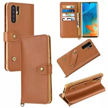 Кожаный чехол P30 Pro Retro с вращающимися кнопками и слотом для карт iPhone 6S чёрный