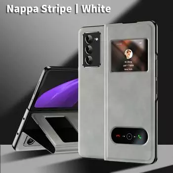 Кожаный чехол против пота для Samsung Galaxy Z Fold4 5g Fold 4 Fold3 Fold 3 2 Fold2 Zfold4 Роскошные модные чехлы-сумки для телефонов for Samsung Z Fold 2 серый