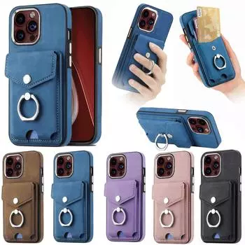 Кожаный чехол с гальваническим покрытием и гнездом для карт для iPhone 15 14 Plus 13 12 11 Pro Max XSMAX для Samsung S23 S22 S21 Ultra Plus S21FE A14 A54 A13 A53 iPhone 6/6S коричневый