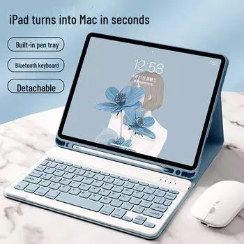 Кожаный чехол с клавиатурой и гнездом для стилуса для Apple iPad Pro 11, Air 4, Mini 6. iPad 7/8/9th Gen 10.2/Pro 10.5/Air 10.5