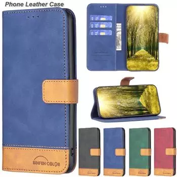 Кожаный чехол с магнитным флипом и подставкой для карточек для iPhone 14 Plus 13 12 11 Pro Max XSMAX для Samsung S23 S22 S21 Ultra Plus S21FE A14 A54 A53 iPhone 7/8/SE 2020 красный