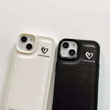 Кожаный чехол с милой парой сердечек для Iphone Xr X Xsmax 11 12 13 Promax 14 Pro Max Plus Ins Jane Love, чехол для телефона с рисунком из мультфильма for iphone X XS