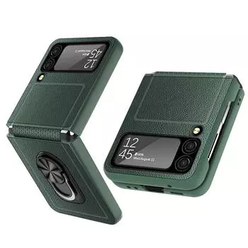 Кожаный чехол с подставкой и защитой от пота для Samsung Galaxy Z Flip3 5g Flip 3, сумка для мобильного телефона с защитой от падения, Fundas for Galaxy Z Flip 3 чёрный