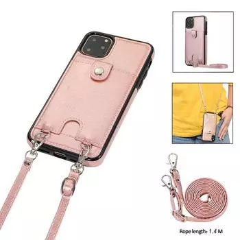 Кожаный чехол с ремешком для Iphone 14 13 12 11 Pro Max Mini Xr X Xs 6 6s 7 8 Plus, держатель для карт, кошелек из искусственной кожи, универсальный чехол For iPhone11 Pro Max чёрный