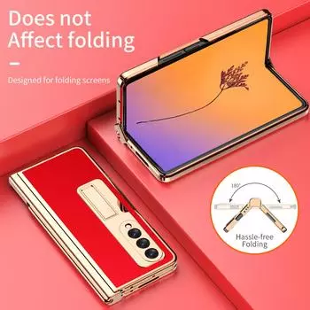 Кожаный чехол с защитой от отпечатков пальцев для Samsung Galaxy Z Fold 4 5G Fold3 Fold4 Fold 3 2 Fold2, чехол для телефона из закаленного стекла for Samsung Z Fold 4
