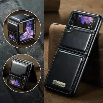 Кожаный чехол с защитой от отпечатков пальцев для Samsung Galaxy Z Flip 3 Flip4 Flip 4 5g Flip3 модный защитный чехол для мобильного телефона for Samsung Z Flip 3 красно-коричневый