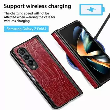 Кожаный чехол с защитой от падения с точным вырезом для Samsung Galaxy Z Fold 4 5g Fold3 Fold4 Fold 3 Zfold4 Модный чехол для мобильного телефона for Samsung Z Fold 4 коричневый
