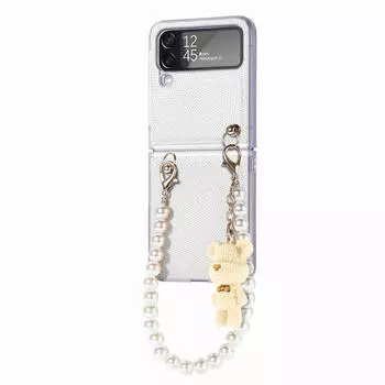 Кожаный чехол-сумка для мобильного телефона с ремешком на ремешке для Samsung Galaxy Z Flip4 5g Flip 4 Zflip4, модные защитные чехлы с защитой от падения for Samsung Z Flip 4 белый